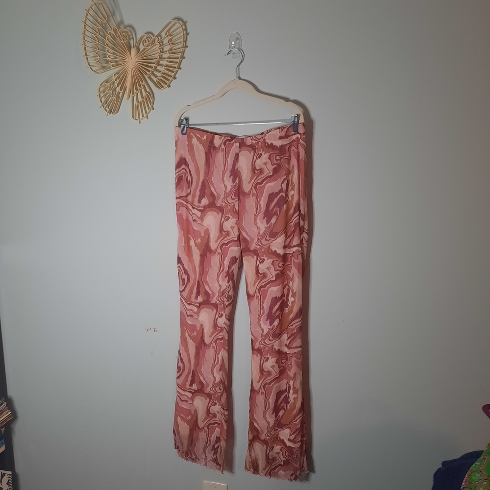 Urban Outfitters, XL Marble Pattern Flare Mesh, Fully Lined, High Waisted, Boho‎